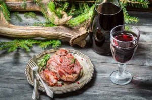 Red meat tastes best with wine
